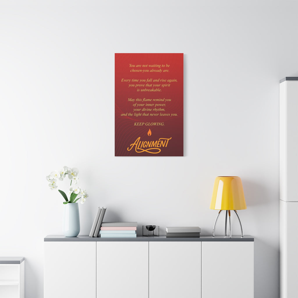 Keep Glowing Inspirational Poem Canvas