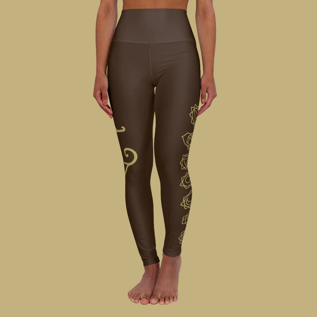 Golden Mandala Swirl High Waisted Yoga Leggings