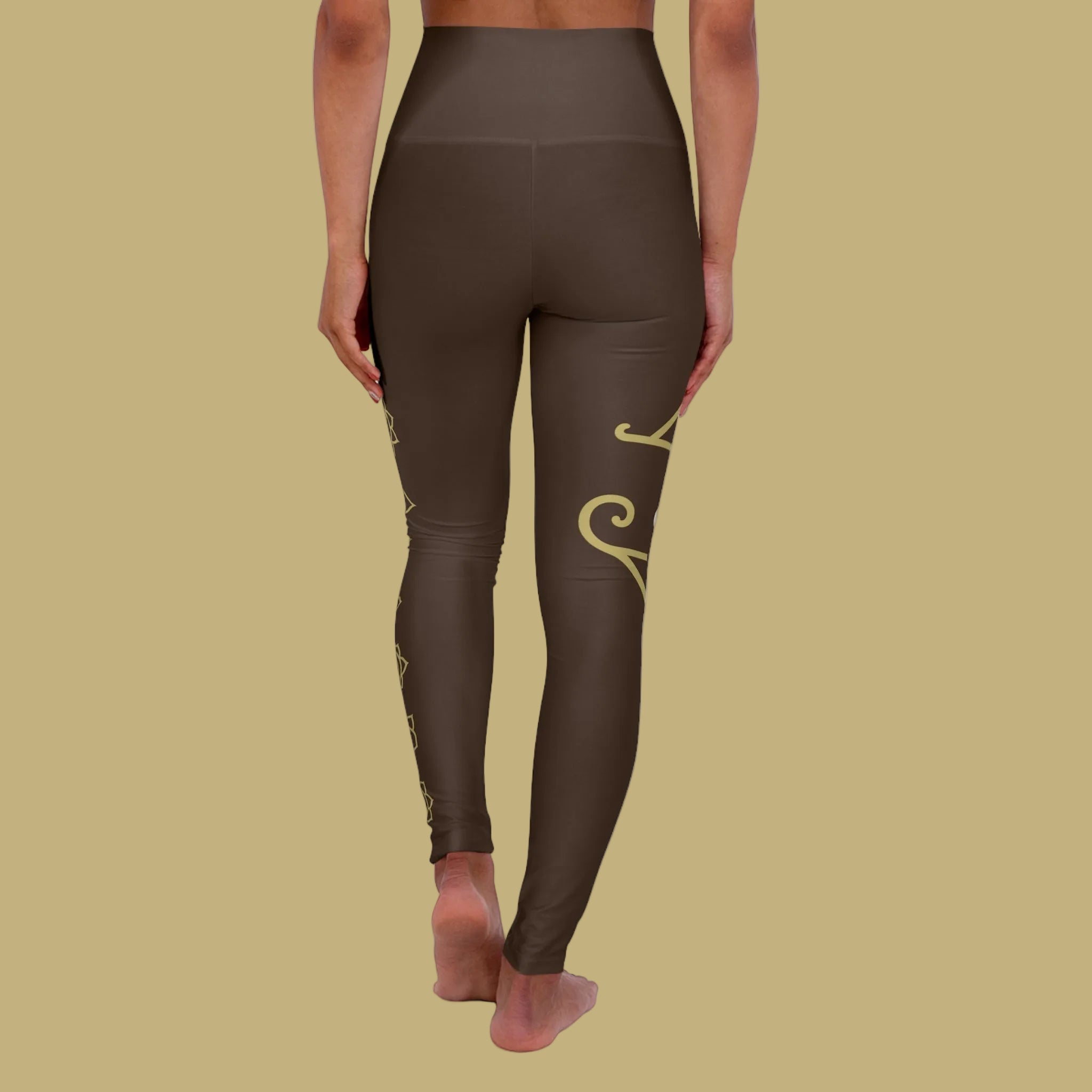 Golden Mandala Swirl High Waisted Yoga Leggings