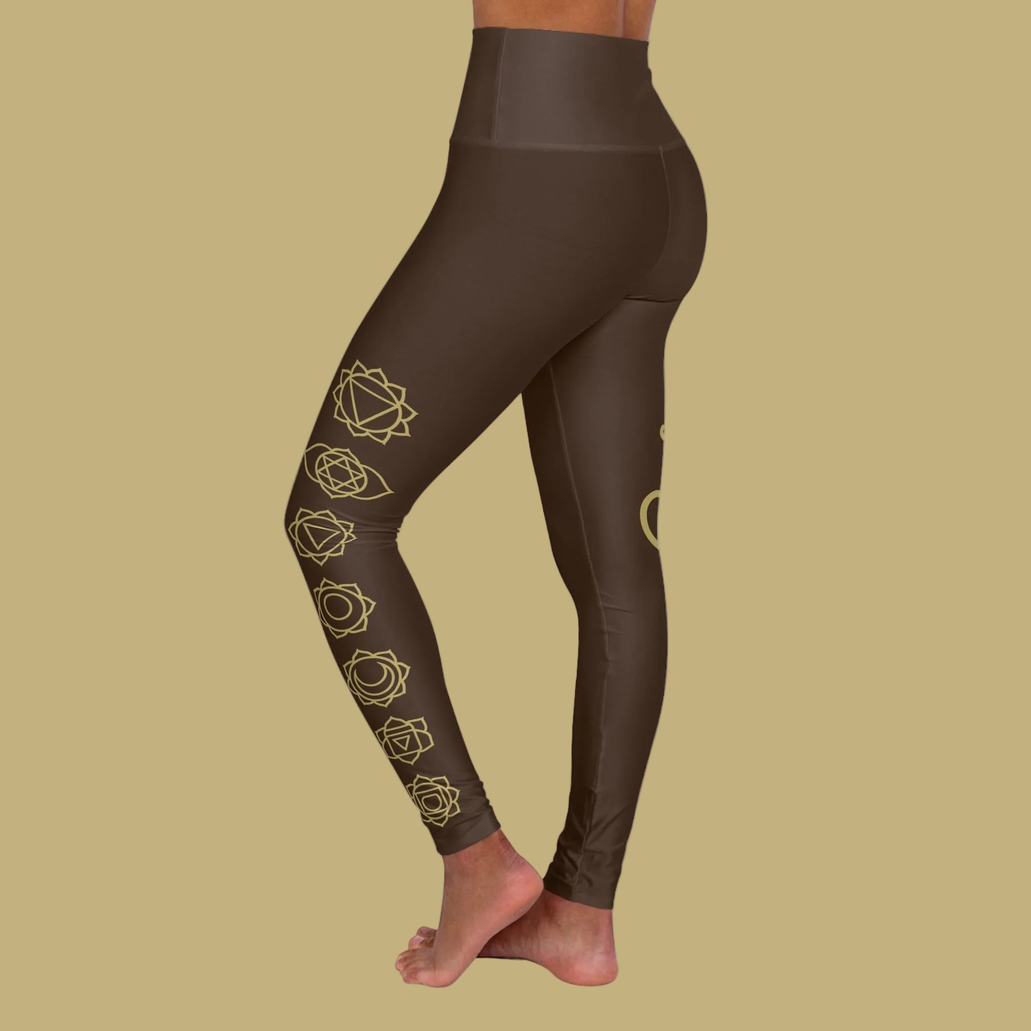 Golden Mandala Swirl High Waisted Yoga Leggings